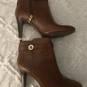 Tory Burch Tan Leather Heeled Boots